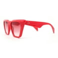 thumbnail image 3 of Womens Oversized Gothic Beveled Squared Flat Top Cat Eye Sunglasses All Red, 3 of 4