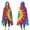Colorful Rainbow Tie-1, variant on Wearable Blanket,Blue White Tie Dye Mandala Pattern Hooded Wearable Flannel Blanket for Adults & Teens,Winter Poncho Shawl Wrap Cape Cozy Anti-Pill,50"x60"