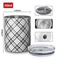 thumbnail image 4 of 12oz Coffee Tumblers Black White Plaid Checkered Pattern Stainless Steel Vacuum Insulated Travel Tumbler Coffee Cups Mug with Lid and Straw with Cleaning Brush for Cold & Hot Drinks, 4 of 5