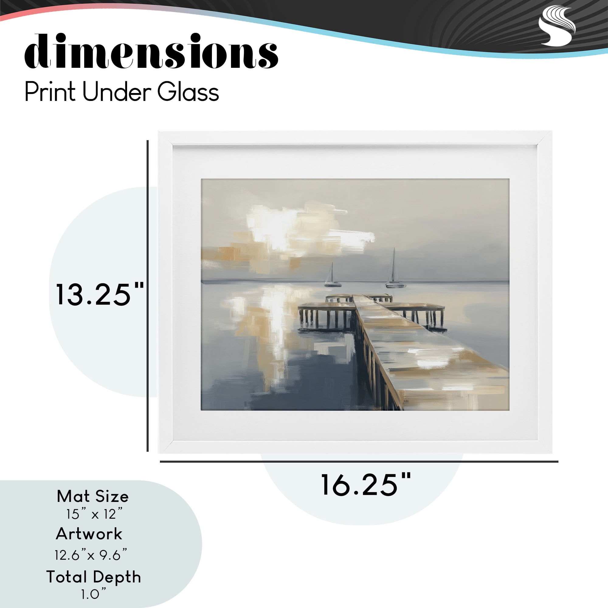 Stupell Industries Pier with Two Boats Seascape White Framed Print Under Glass, design by Kim Curinga
