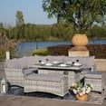 thumbnail image 2 of Direct Wicker 5-Piece Outdoor Conversational Sofa Set with Fire Pit Table and Ottoman, Gray, 2 of 7