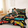 thumbnail image 3 of Erosebridal Race Car Twin Bedding, Colorful Bedding Comforter Set, Multi Color, Black Reversible 7 Pieces, 3 of 6