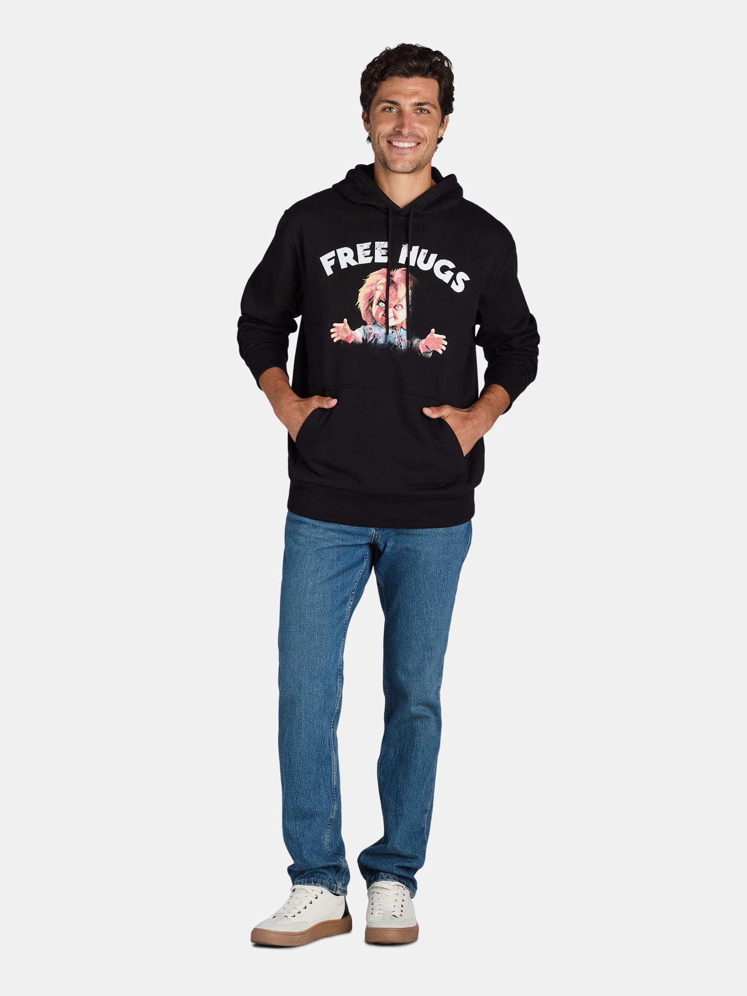 ♡ free hugs Chucky Free Hugs Hoodie - Horror Graphic Pullover Sweatshirt