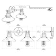 thumbnail image 3 of Gatco 1722 Ferme Moderne Rétro Double Applique en Métal, Noir Mat, 3 of 3