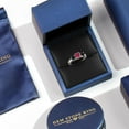 thumbnail image 5 of Gem Stone King 2.35 Ct Oval Pink Tourmaline Black Sapphire 925 Sterling Silver Ring (Size 6), 5 of 6