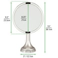 thumbnail image 5 of mDesign Modern Motion Sensor LED Lighted Makeup Bathroom Vanity Mirror, Large 8" Round, 3X Magnification, Hands-Free, Rechargeable and Cordless - Matte Satin/Chrome, 5 of 8