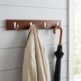 thumbnail image 2 of REGALWOVEN 1 Pack Coat Rack Wall Mount, Wood Coat Hook, Hat Rack, Wall Hooks for Hanging with 4 Hooks for Entryway, Bathroom, Bedroom Dark Brown 19.1*2.4in, 2 of 6