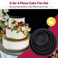 thumbnail image 5 of Cak Pan St of 4 (4 inch/6 inch/8 inch/9½ inch), Nonstick Round Baking Cak Pans for Tir Birthday Wdding Cak, Stainlss Stl Cor & Non-Toxic Coating, 2 Inch Dp (Black), 5 of 7