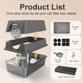 thumbnail image 6 of Stainless Steel Litter Box with Lid, XL Extra Large Litter Box, Enclosed Top Entry Metal Litterbox for Big Cat, Easy Cleaning, Anti-Leakage & High Sided with Mat, Aisle & Scoop, Pink, 6 of 8