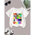 thumbnail image 1 of Boys' Cool Alien Cartoon Print Short Sleeve T-Shirt - Black Crew Neck, Soft Polyester Blend, Casual Summer Tee with "SPRUNK" Design, Casual Wear | Fun Graphic Shirt | Comfortable Fit Shirt, Boy Tshir, 1 of 5