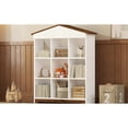 thumbnail image 3 of House-shaped Storage Shelf With 9 Compartments, 3-layer In White + Brown, And Modern For Home Organization 9 Rack, Brown , Organizing Your, 3 of 6