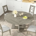 thumbnail image 3 of 47'' Round Large Dining Table Set for 4 to 6,Mid Century Wood Dinner Table with Wide Tabletop and Cross Base,Dining Room Table for Home Dining Room or Living Room (No Chairs), 3 of 9