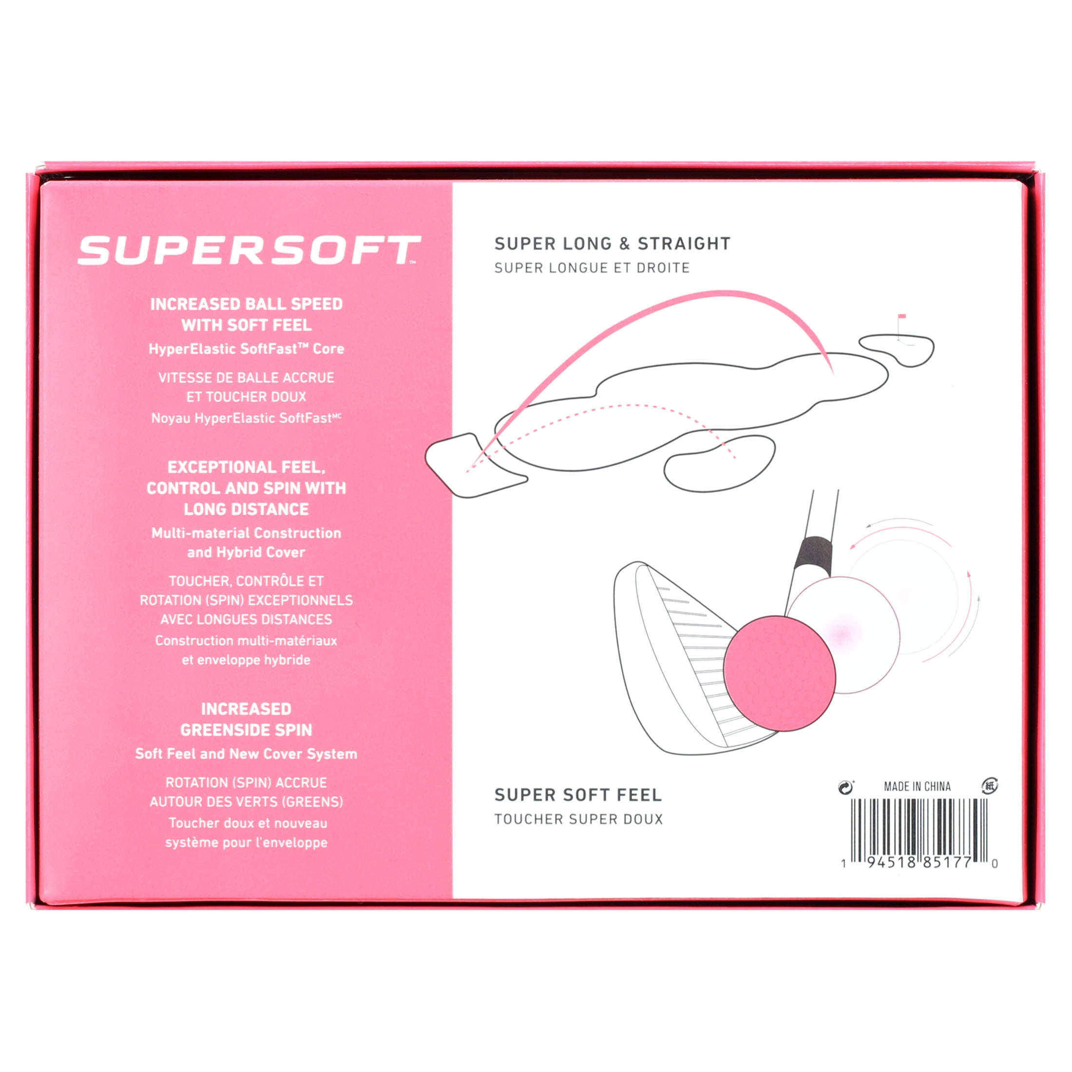 (4 pack) Callaway Golf 2023 Supersoft Golf Ball-Matte Pink 12pk