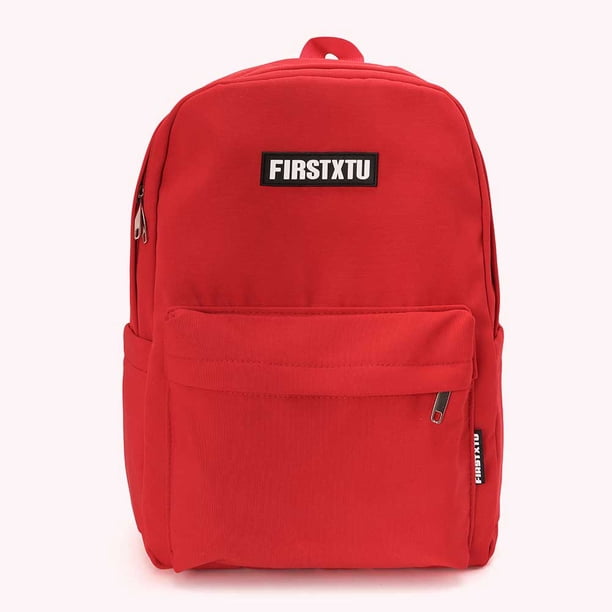 Mochila simple moda mujer portátil escuela mochilas Casual estudiante Bolso (rojo)