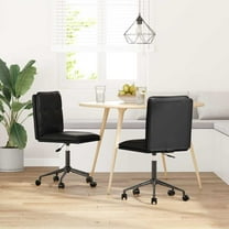 vidaXL Dining Chair Set of 2 Black Faux leather, plywood, metal Medium