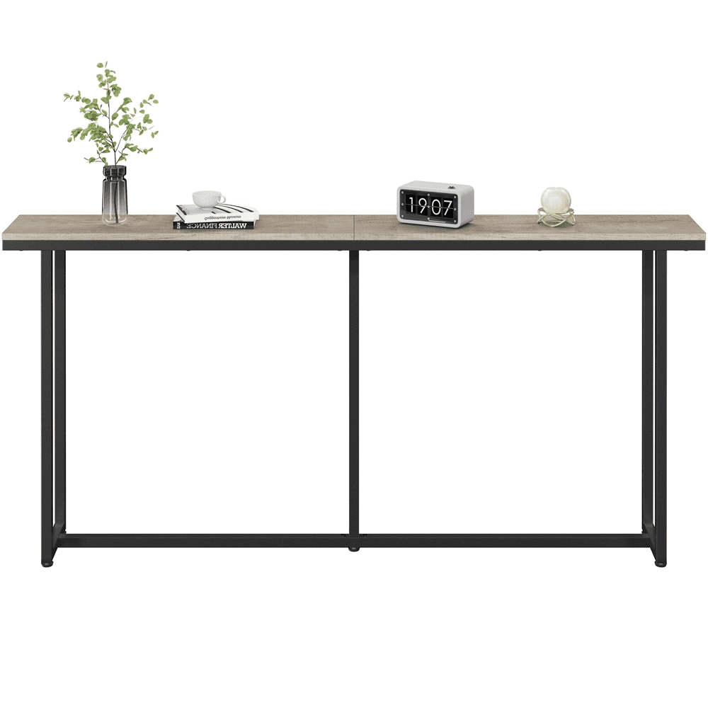 Renwick 63" L Modern Extended Console Table for Hallway Living Room, Gray
