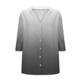 thumbnail image 5 of NuoCaiYun Summer Tops for Women Trendy 3/4 Sleeve V Neck T Shirts Casual Tie Dye Tunic Top Spring Boho Clothes Tees, 5 of 6