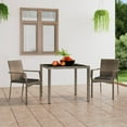 thumbnail image 1 of vidaXL Garden Chairs with Cushions 2 pcs Poly Rattan Grey, 1 of 5