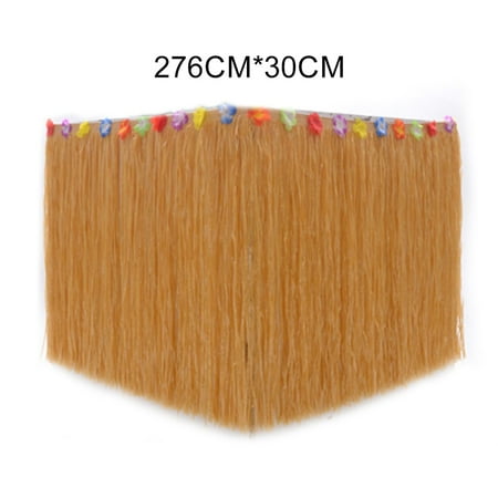 

Hawaiian Table Skirt Picnic Birthday Christmas Party Atmosphere Dress Up Supplie Straw Color