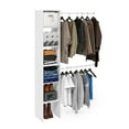 thumbnail image 5 of Furinno Fano Clothing & Closet Storage Organizer Shelf Tower with 2 Hanging Bars, White, 5 of 5