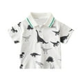 thumbnail image 2 of Cethrio Kids Boys Polo Shirts, Buttons Casual Cotton Summer Short Sleeve Polos White Size 3-4 T, 2 of 3