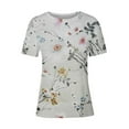 thumbnail image 4 of KIHOUT Woemns Lounge Graphic Tees Tops Ladies Fashion Printed Round Neck Short Sleeve T-shirt Blouse Loose Tops, Size S-3XL, 4 of 5