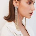 thumbnail image 1 of Pendientes largos con borlas y diamantes de imitación para mujer, aretes colgantes de cadena larga bohemia de plata, joyería para mujer, 1 of 5