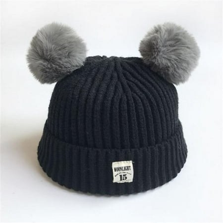 

Brand Clearance Cute Baby Winter Warm Wool Ball Knitted Beanies Caps Hats
