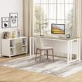 thumbnail image 3 of 2 Drawer Wood File Cabinet Letter Size, Large Mobile Lateral Filing Cabinet Printer Stand with Storage Shelves and Wheels for Home Office, 3 of 7