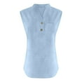 thumbnail image 5 of Women Blouses Women's Clothing Fashion Women's Shirts For Casual Wear Summer Sleeveless Button Up Top Versatile Solid Color Blouse For Jeans, 5 of 5