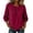 Hot Pink, variant on Women's 3/4 Sleeve Pleated Blouse Crew Neck Raglan Puff Cuff Tunic Tops Casual Loose Fit Solid Color Shirts for Office School Orange XXL