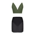 thumbnail image 7 of Atogsazn Womens Swim Skirt High Waisted Bikini Sets Tummy Control Swimsuits Mesh Sarong Wraps Bathing Suits 02-Army Green XXL, 7 of 7