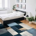thumbnail image 5 of Area Rugs Indoor Non-Slip Rectangle Rug 2x3 Ft Abstract Color Block Grey Blue Brown Oil Painting Style Rug Rubber Backing Floor Mats Non Shedding Home Decor Carpet for Entryway Living Room, 5 of 8