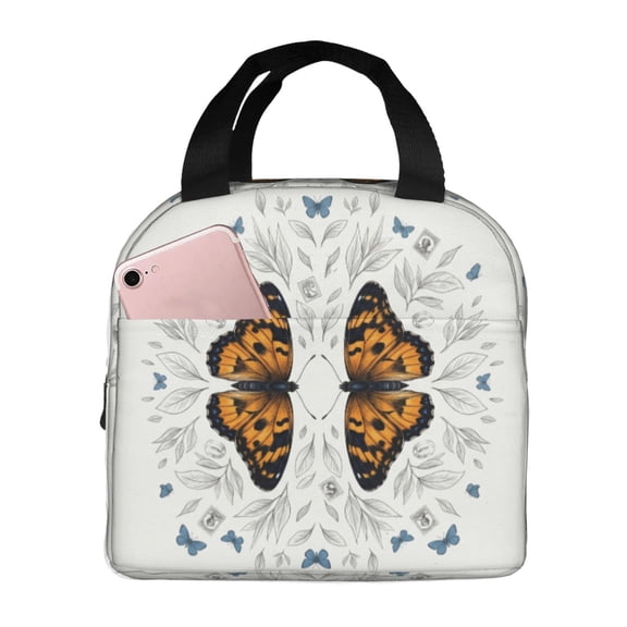 Butterfly Lunch Bag For Woman Man, Insulated Lunch Tote Lunch Box Container For Work Picnic Or Travel, Beach, Camping, Lunch Boxes, Bento Boxes