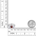 thumbnail image 6 of Gem Stone King 925 Sterling Silver Red Garnet and White Moissanite Filigree Style 3 Stone Ring for Women (2.53 Cttw, Oval 8X6MM and 6X4MM) (Size 7), 6 of 6