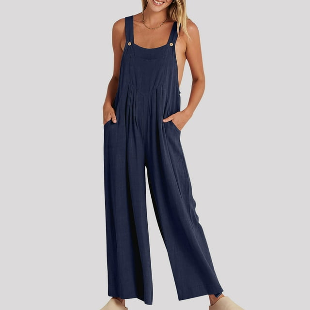 zanvin Pantalons pour Femmes, Liquidation Combinaison Sans Manches à Bretelles Décontractée Mode Été Unie