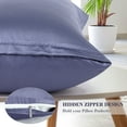 thumbnail image 5 of PiccoCasa Soft Silky Satin Pillowcases Zipper Set of 2, Slate Gray Queen(21"x31"), 5 of 6