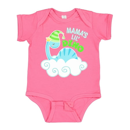 

Inktastic Mama s Lil Dino with Cute Blue Baby Dinosaur Gift Baby Boy or Baby Girl Bodysuit