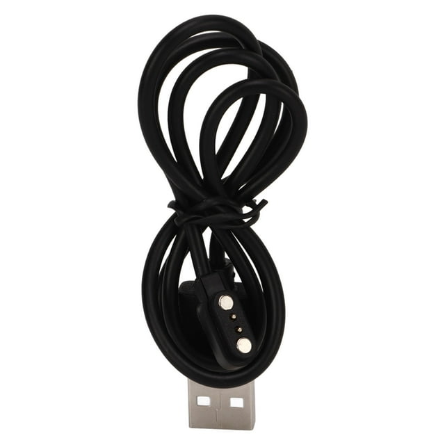 Watch Magnetic Charger, Black Smartwatch Charger Easy To Carry Overcharge Protection USB Port 2 Pins For Indoor 3.5-11mm