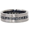 thumbnail image 4 of Pompeii 1 1/10ct Black Diamond Brushed Wedding Mens Eternity Band 14K Black Gold, 4 of 4