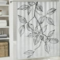 thumbnail image 6 of Jeuxus Shower Curtain Multiple Sizes Abstract Black and White Gray Plant Leaves Outline Lines Modern Minimalist Design White, 6 of 7