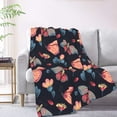 thumbnail image 2 of XMXT Flannel Warm Throw Blanket, Watercolor Variety Butterfly Bedroom Decor Blankets for Bed Couch Living Room, 50 x 70 inches, 2 of 9