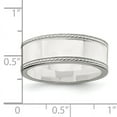 thumbnail image 2 of 925 Sterling Silver 7mm Design Edge Size 7 Band Ring, 2 of 2
