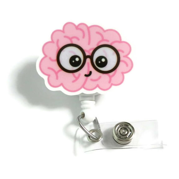 Cute Brain Badge Reel, Kawaii Neuro Nurse ID Clip, Neurology Badge Holder, Medical Student Gift | Scrapheart