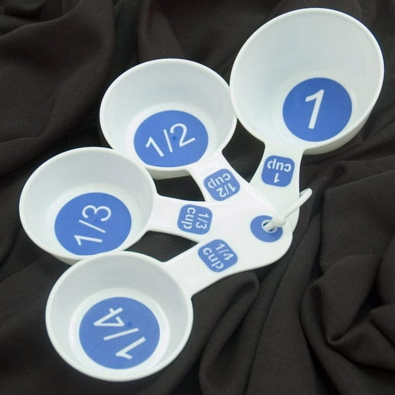 Measuring Cups with Large Print-Set-4 White-Blue
