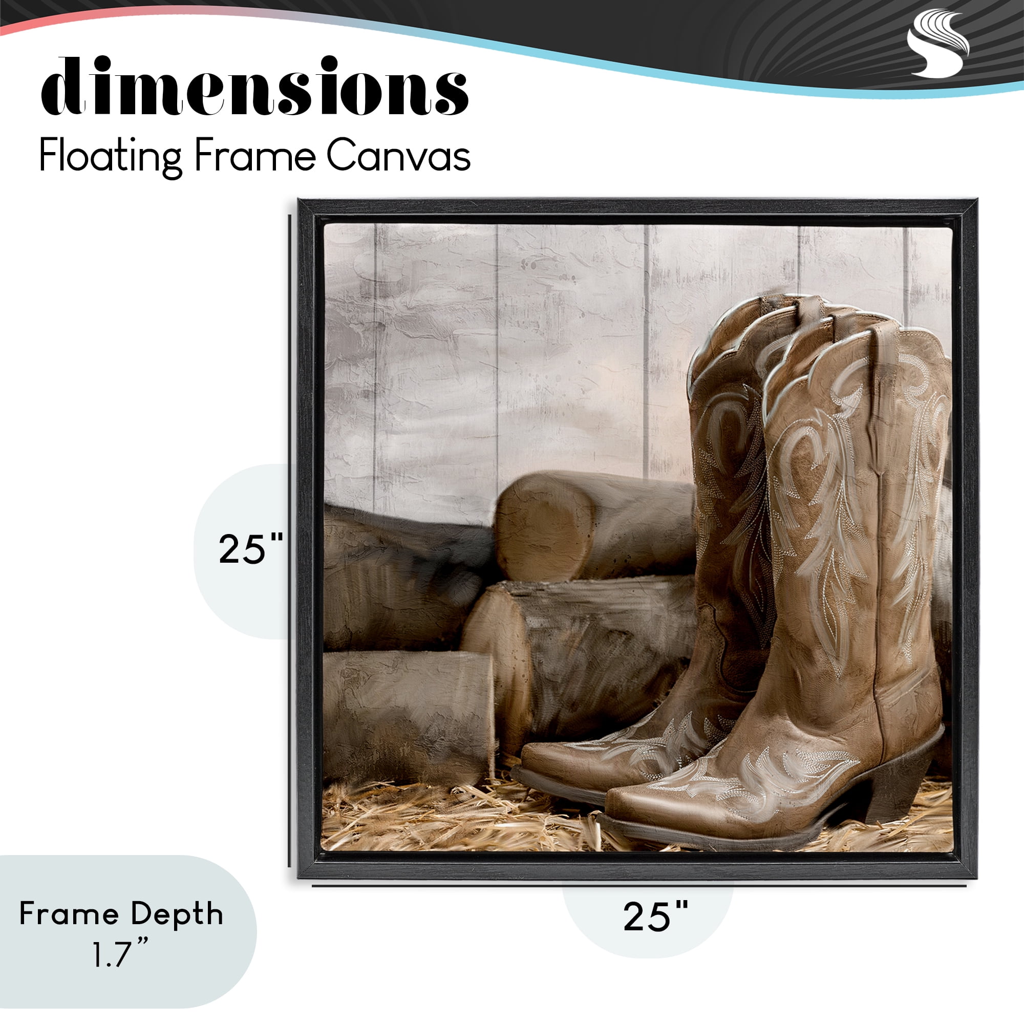 Stupell Industries Kick Off Your Boots Black Framed Floater Canvas Wall Art, design by Kim Allen