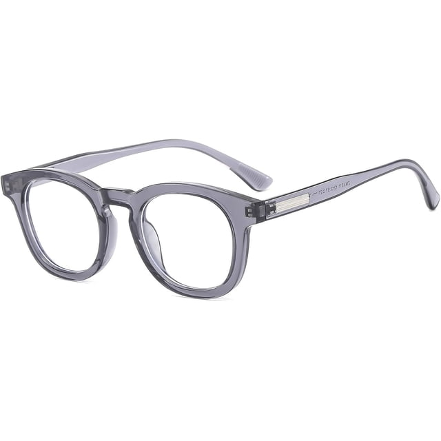 LJCZKA Blue Light Blocking Glasses for Men Women Retro Small Round Frame Computer Eyeglasses Anti Eyestrain Clear Frame