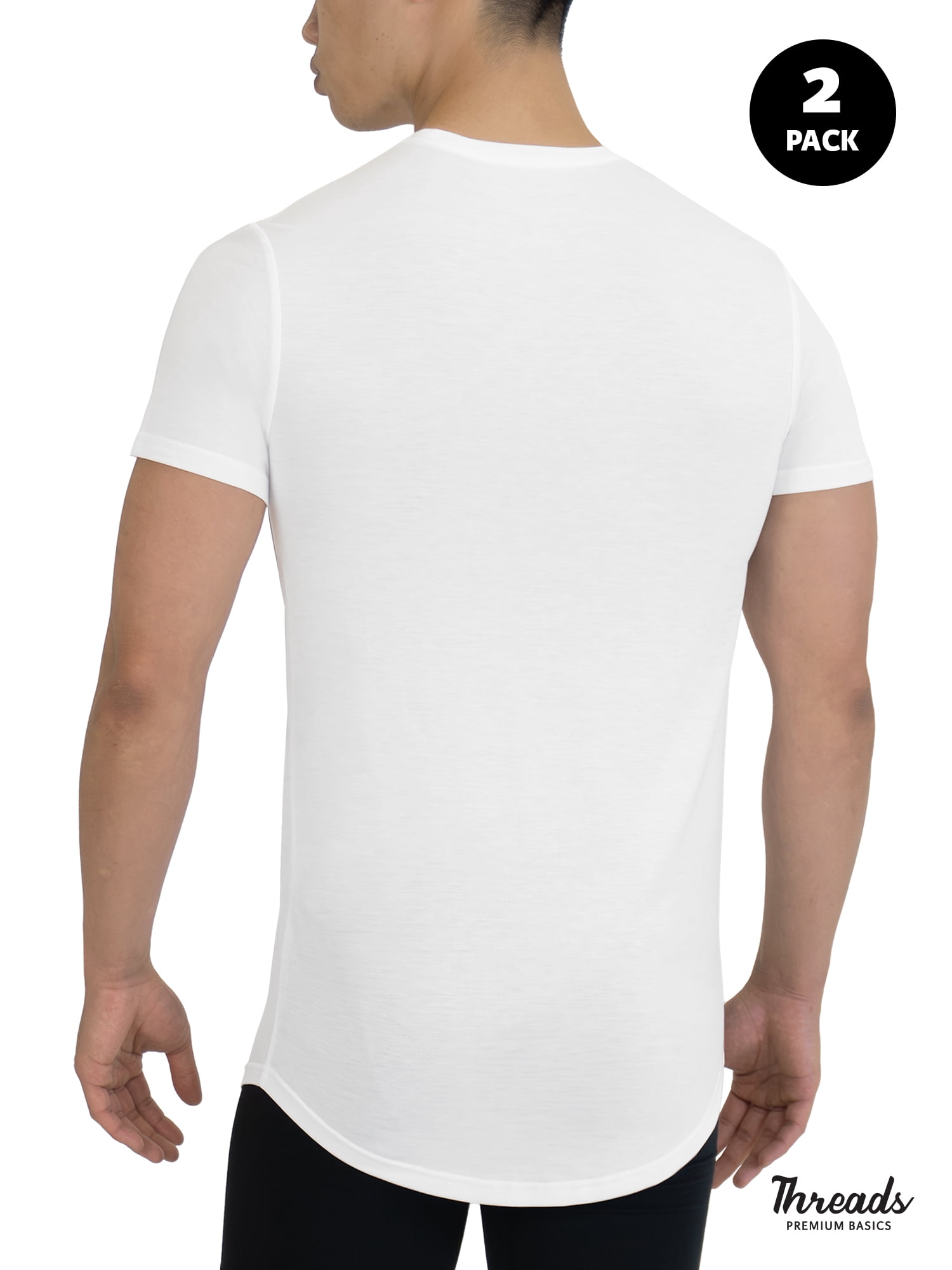 Threads Men's, Ultra-Soft Crewneck T-Shirt, Moisture Wicking, Anti-Odor, 2-Pack, Classic White