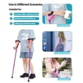thumbnail image 3 of Muletas para adultos con acolchado elástico para codos y manos. Muletas plegables para antebrazo que aumentan la comodidad al caminar (violeta)., 3 of 5