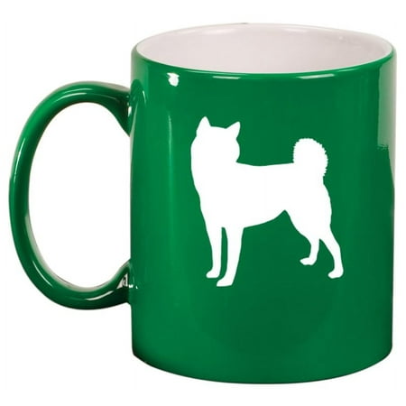 

Shiba Inu Ceramic Coffee Mug Tea Cup Gift for Her Him Friend Coworker Wife Husband Dog Lover (11oz Green)